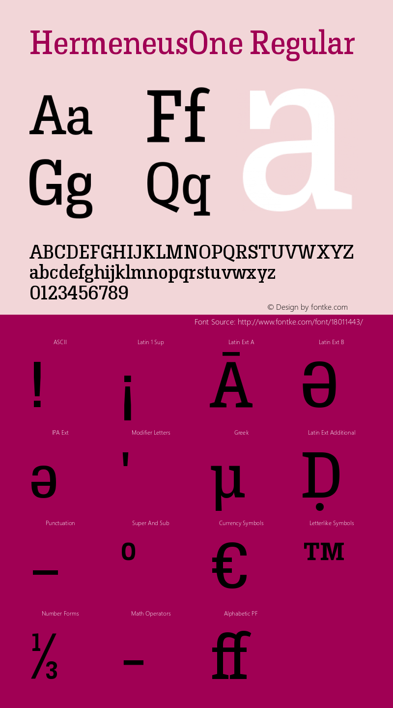 HermeneusOne Regular Version 1.000; ttfautohint ( Font Sample