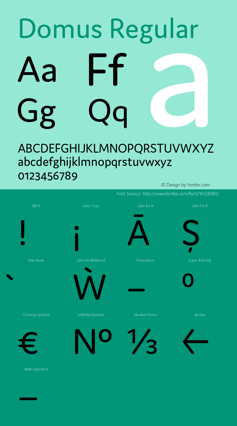 Domus Regular Version 1.000;PS 001.000;hotconv 1.0.88;makeotf.lib2.5.64775 Font Sample