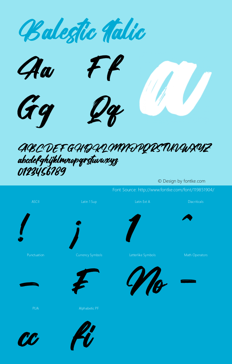 Balestic Italic Version 1.00;March 8, 2021;FontCreator 13.0.0.2683 64-bit Font Sample