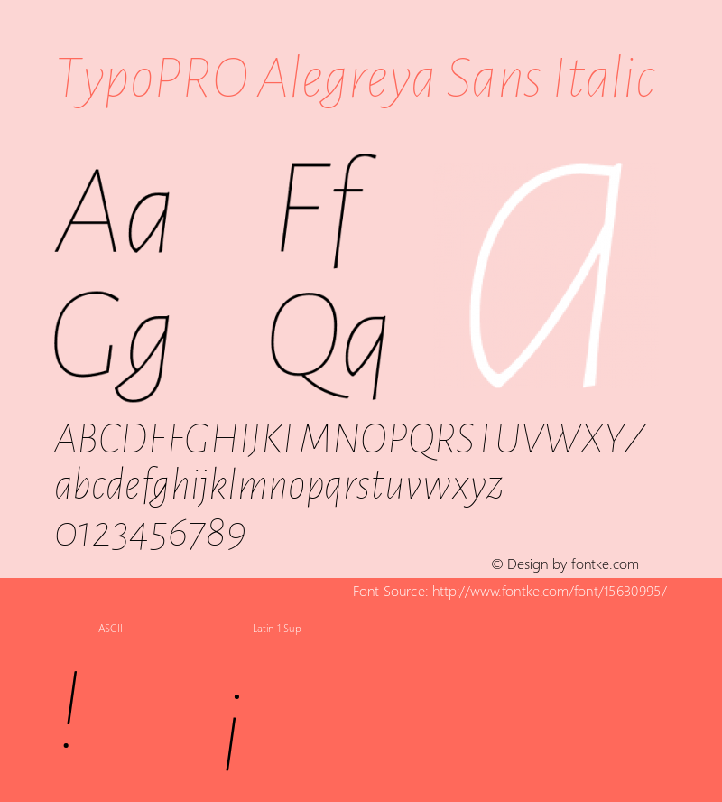 TypoPRO Alegreya Sans Italic Version 1.000;PS 001.000;hotconv 1.0.70;makeotf.lib2.5.58329 DEVELOPMENT Font Sample