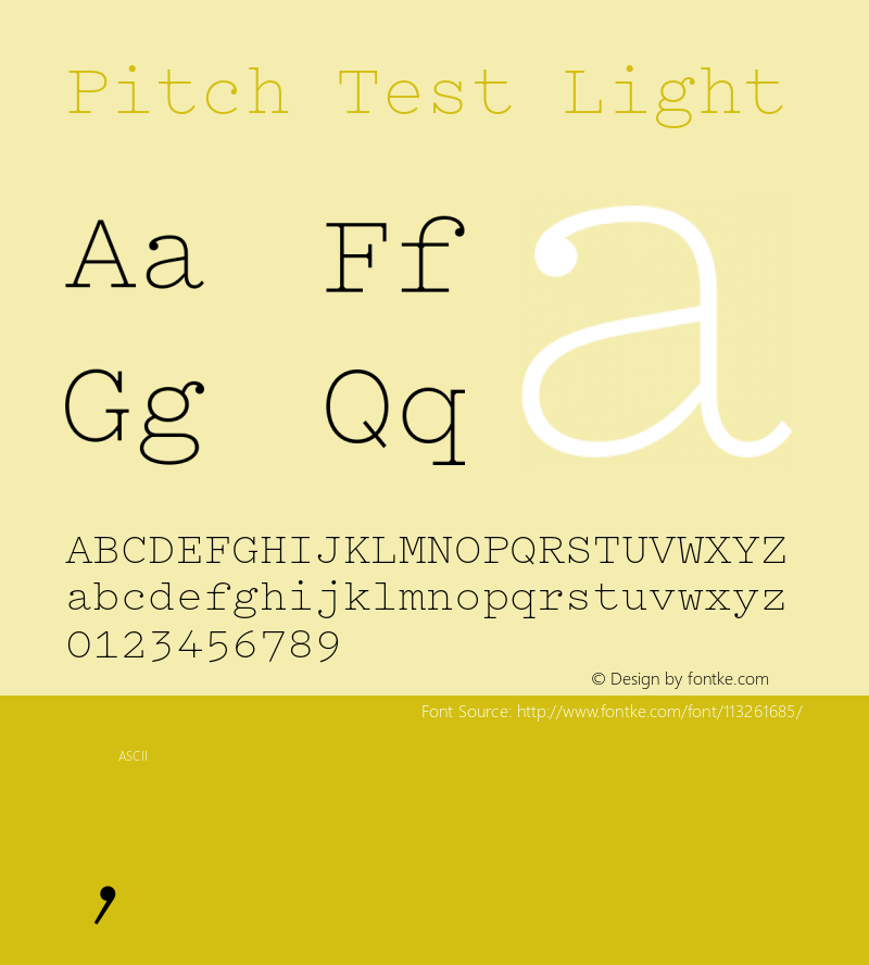 Pitch-LightTest Version 1.002;PS 1.0;hotconv 16.6.51;makeotf.lib2.5.65220;0 Font Sample