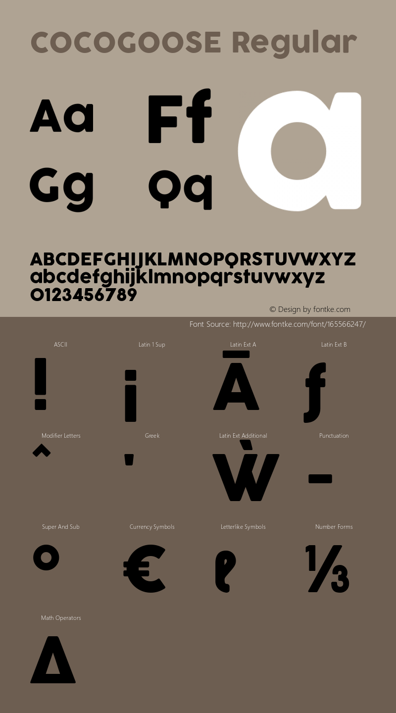 COCOGOOSE Version 1.000 Font Sample