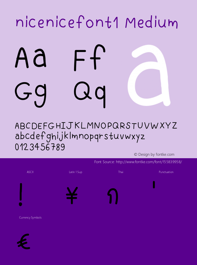 nicenicefont1 Version 001.000 Font Sample