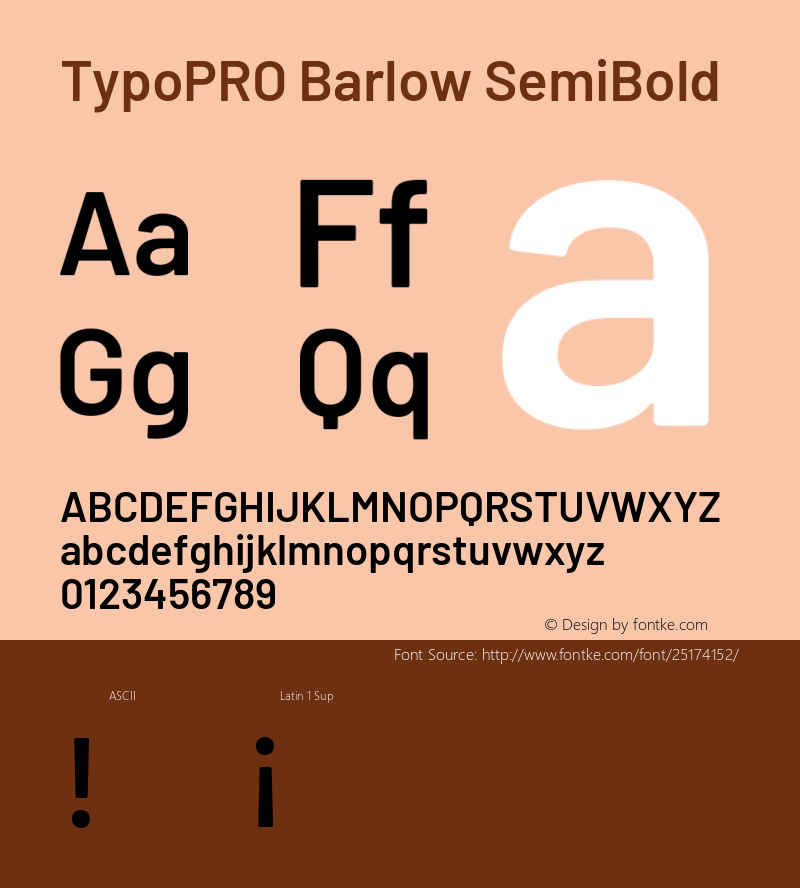 TypoPRO Barlow SemiBold Version 1.301 Font Sample