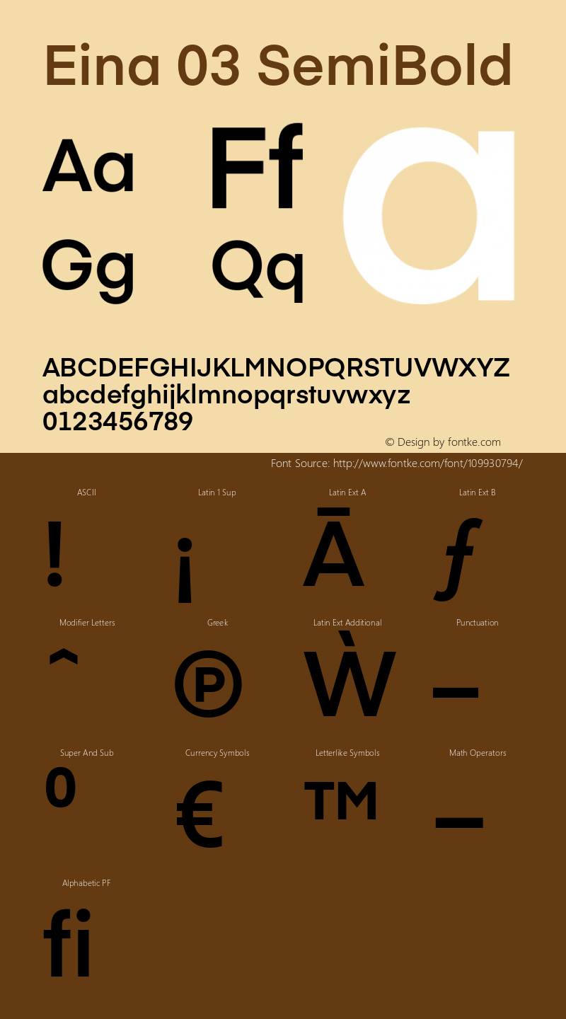 Eina03-SemiBold Version 1.000 Font Sample