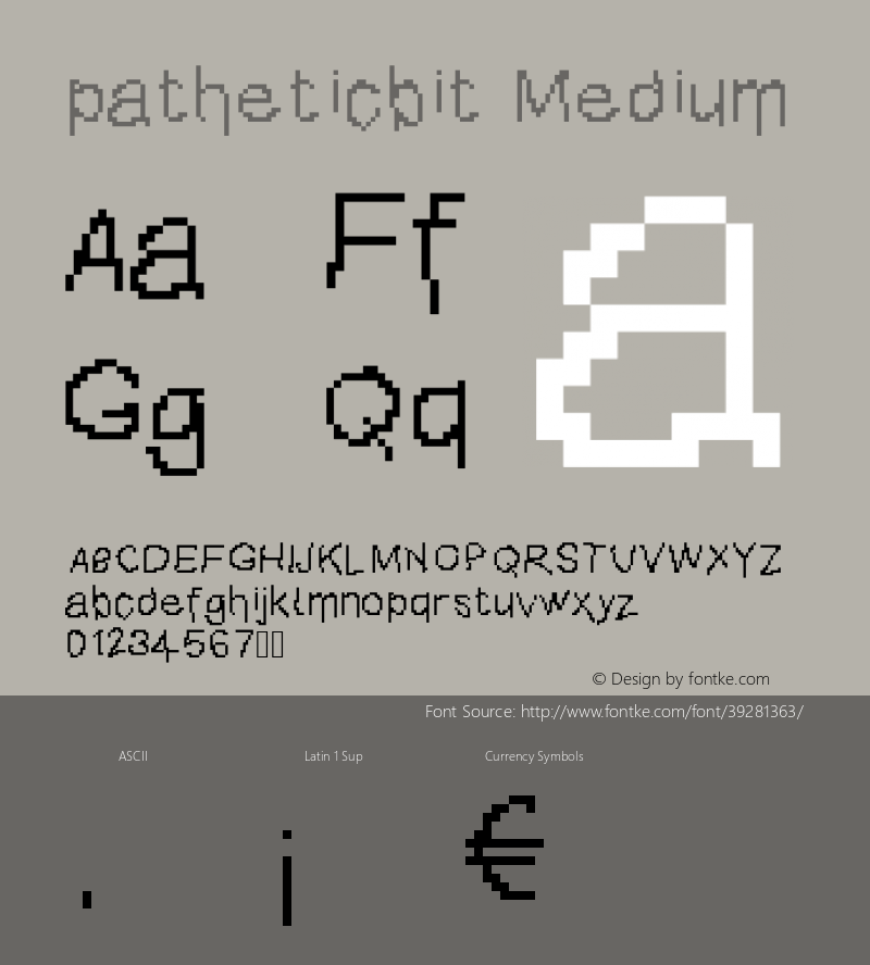 patheticbit Version 001.000 Font Sample