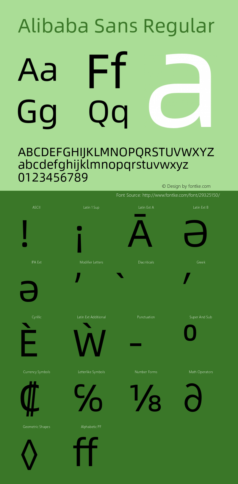 Alibaba Sans Version 1.02 Font Sample