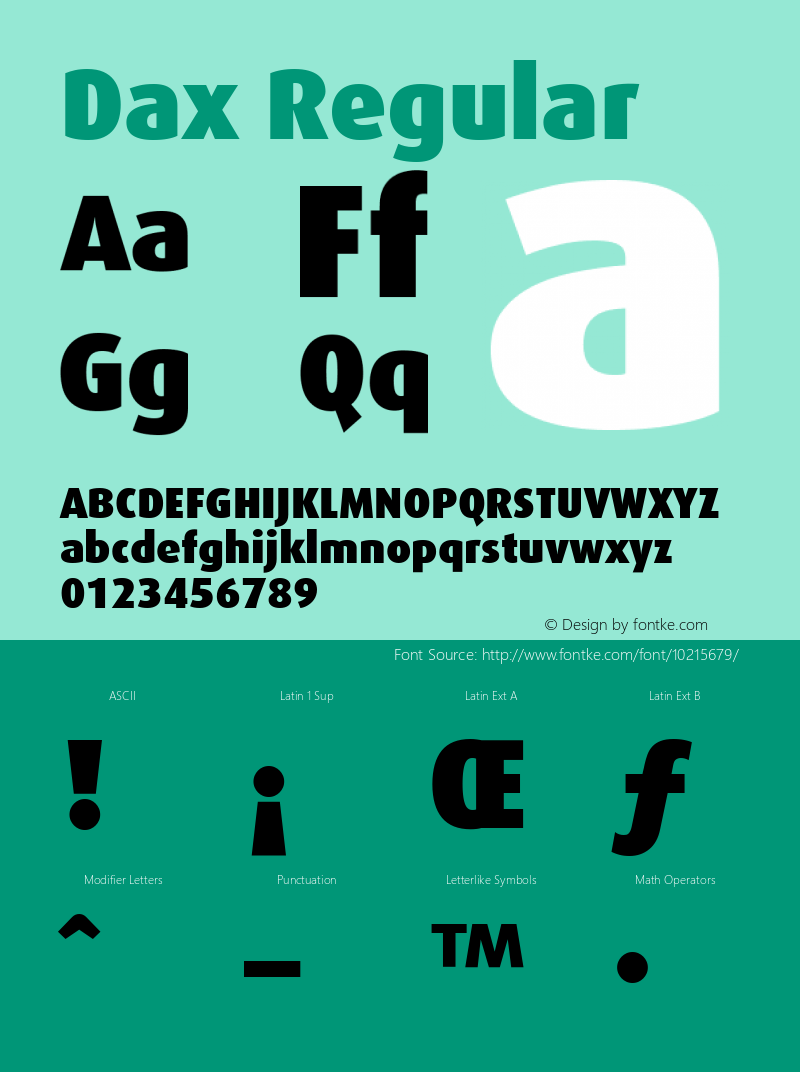 Dax Regular Version 1.00 Font Sample