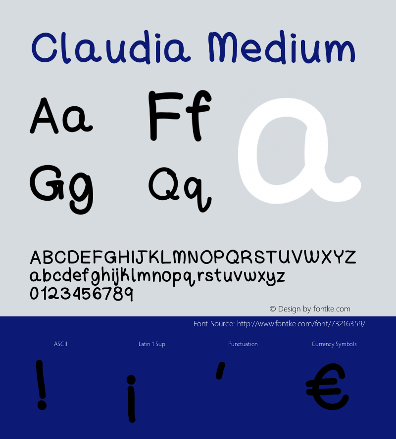 Claudia Version 001.000 Font Sample