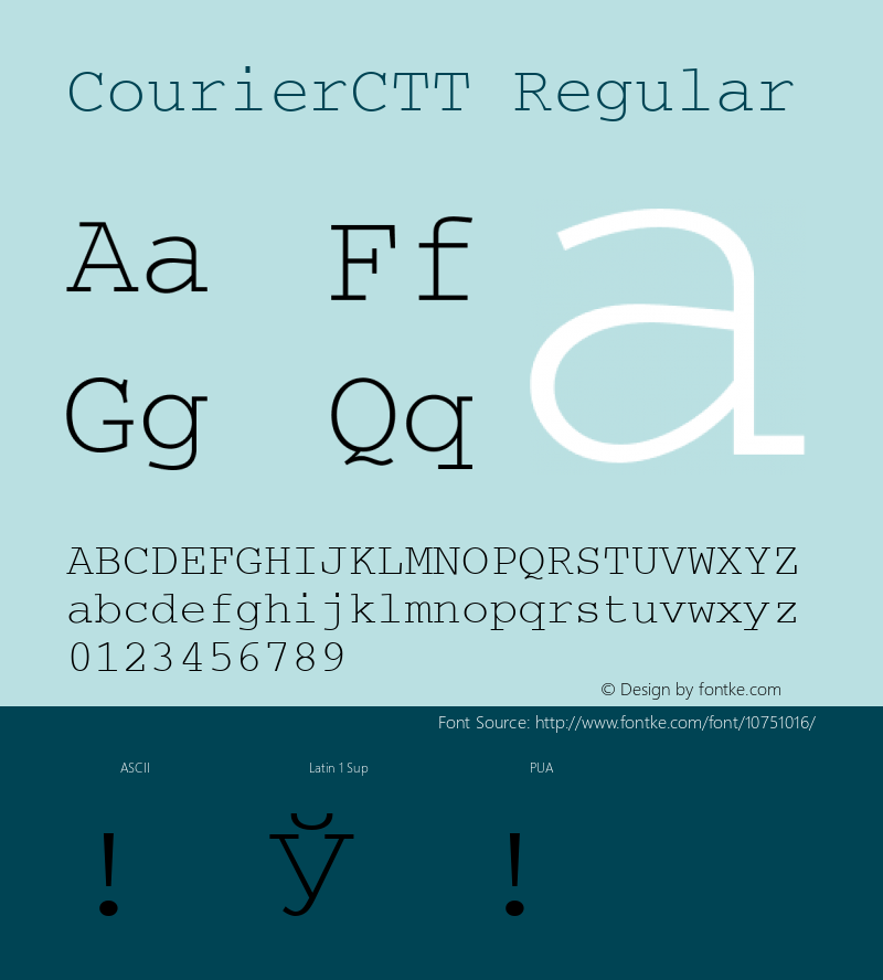 CourierCTT Regular TrueType Maker version 1.00.03 Font Sample