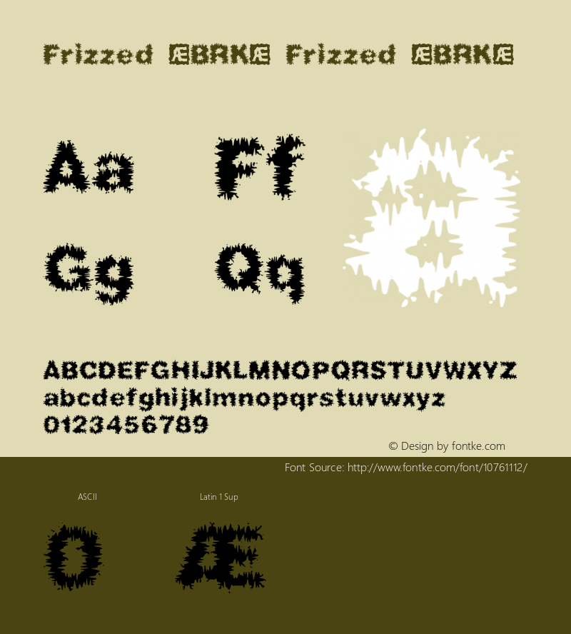 Frizzed (BRK) Frizzed (BRK) 1.0 Font Sample