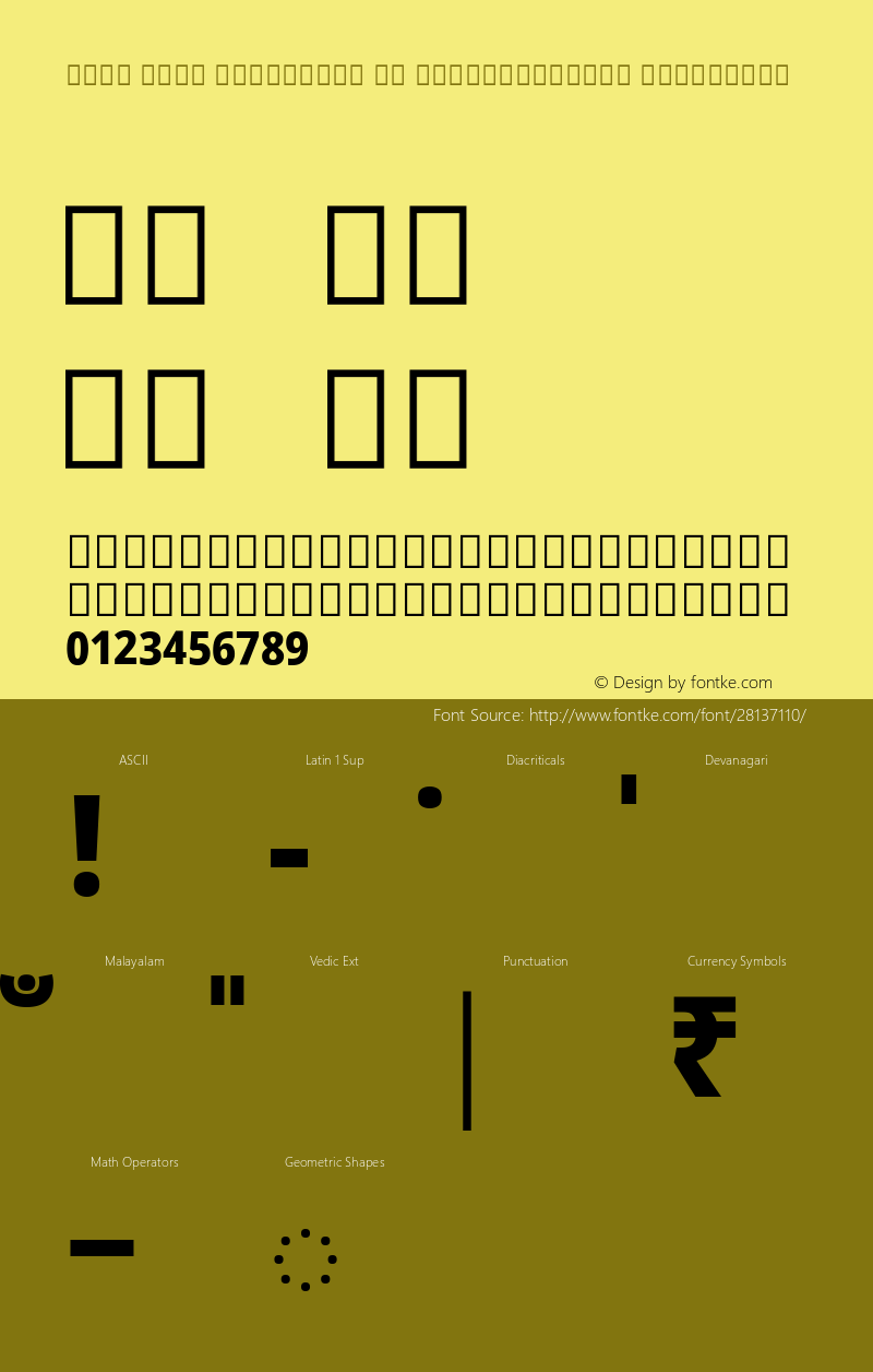 Noto Sans Malayalam UI SemiCondensed ExtraBold Version 2.000; ttfautohint (v1.8.2) Font Sample