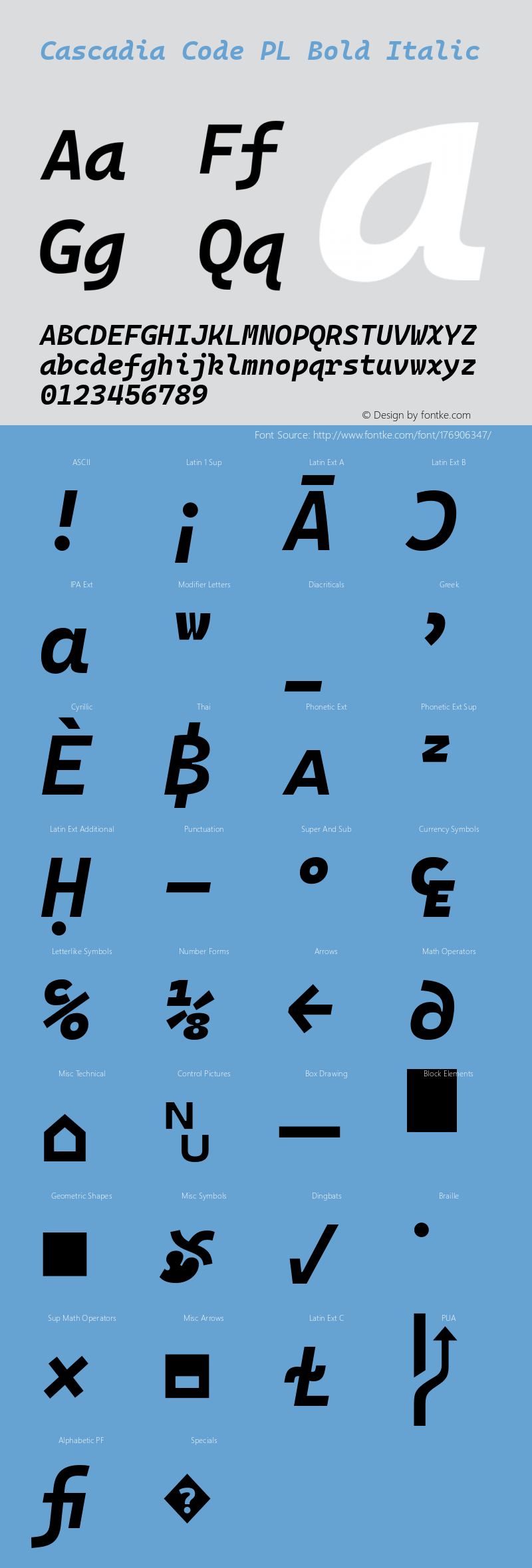 Cascadia Code PL Bold Italic Version 2108.026图片样张