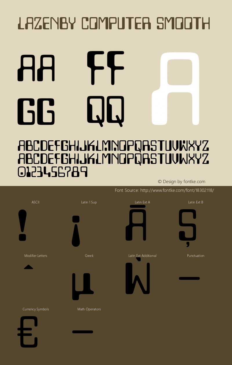 Lazenby Computer Smooth Version 1.000 2014 initial release Font Sample