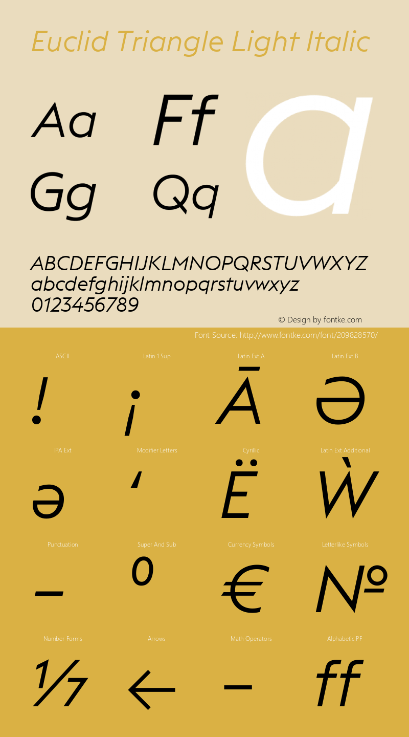 Euclid Triangle Light Italic Version 3.001图片样张