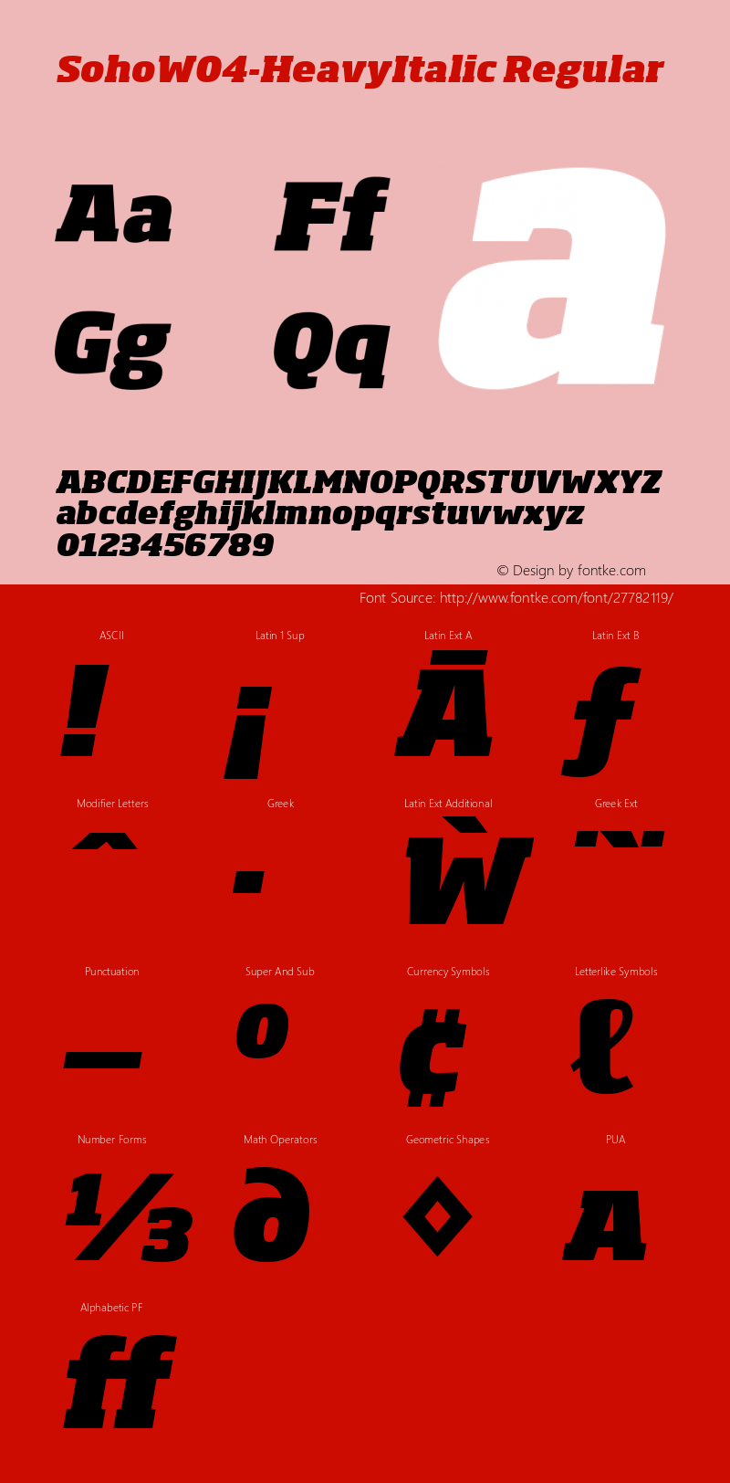 Soho W04 Heavy Italic Version 1.00 Font Sample