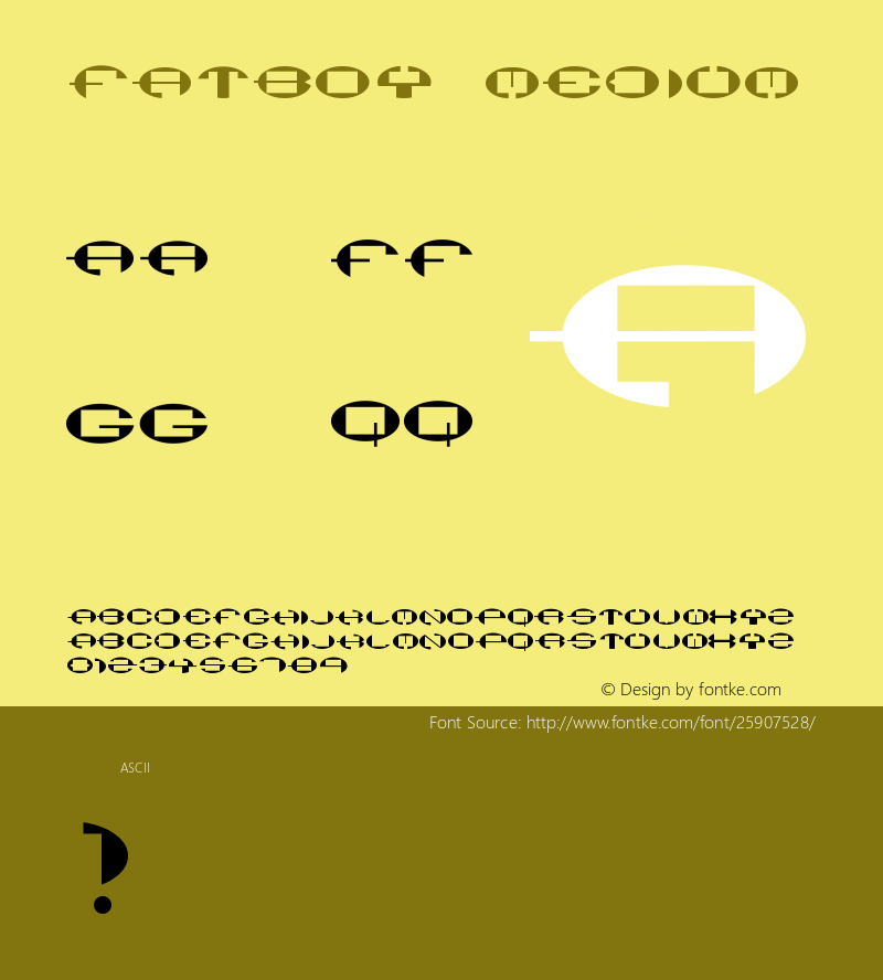 FATBOY Version 001.000 Font Sample