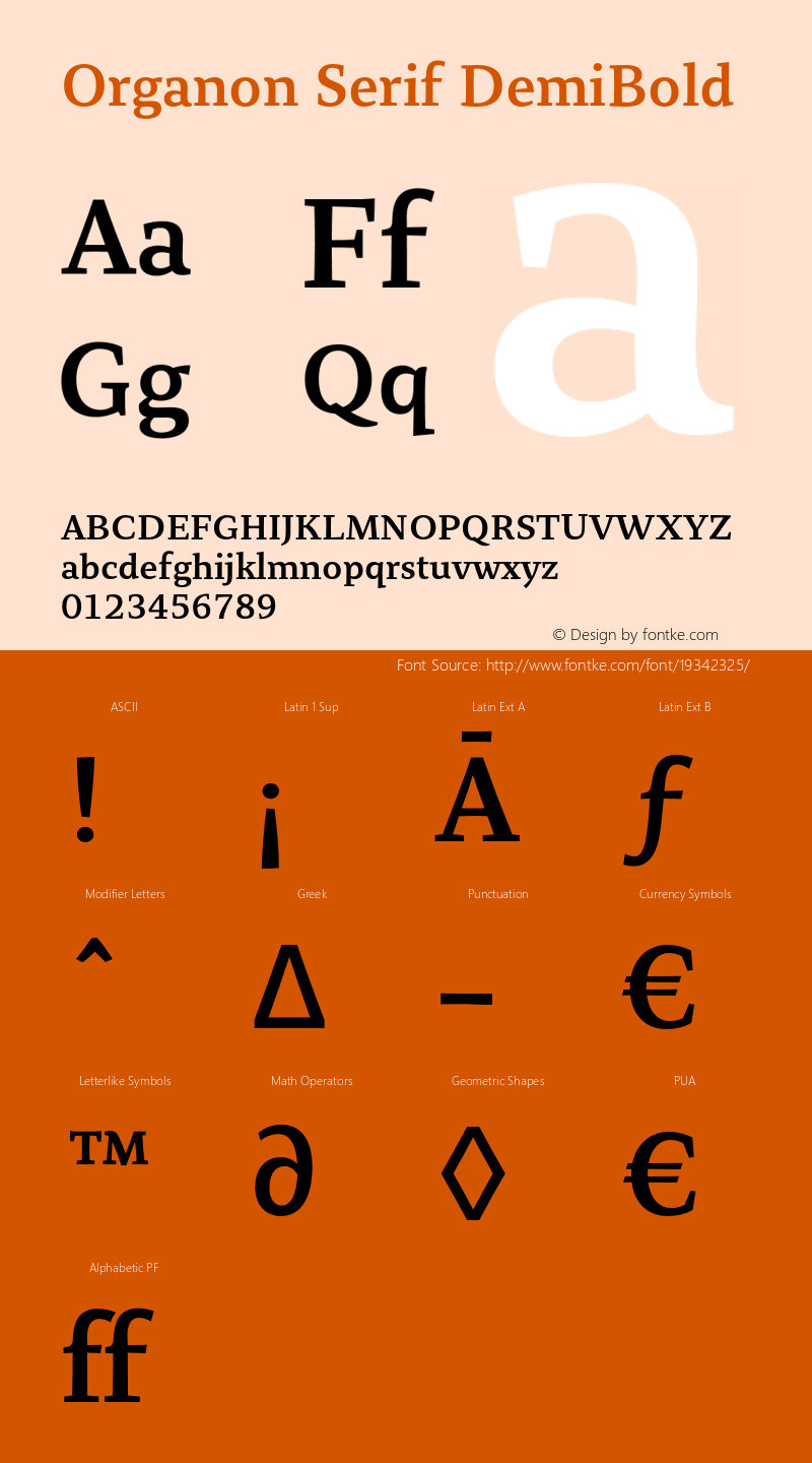 OrganonSerif-DemiBold 001.002 Font Sample