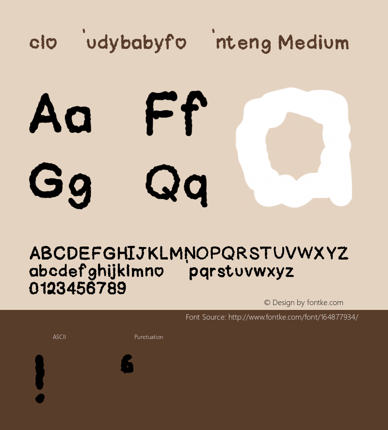 cloudybabyfonteng Version 001.000 Font Sample