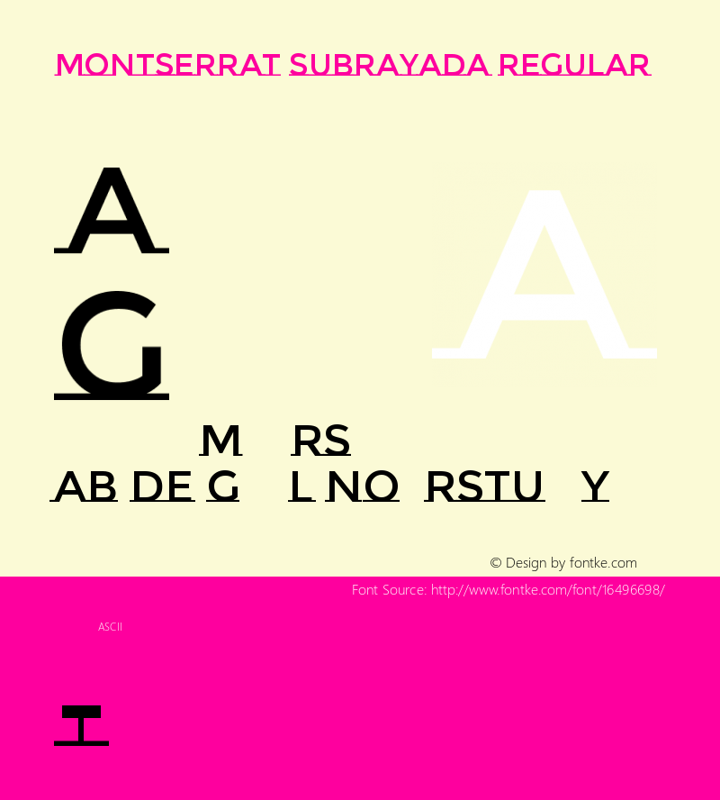 Montserrat Subrayada Regular Version 2.001 Font Sample