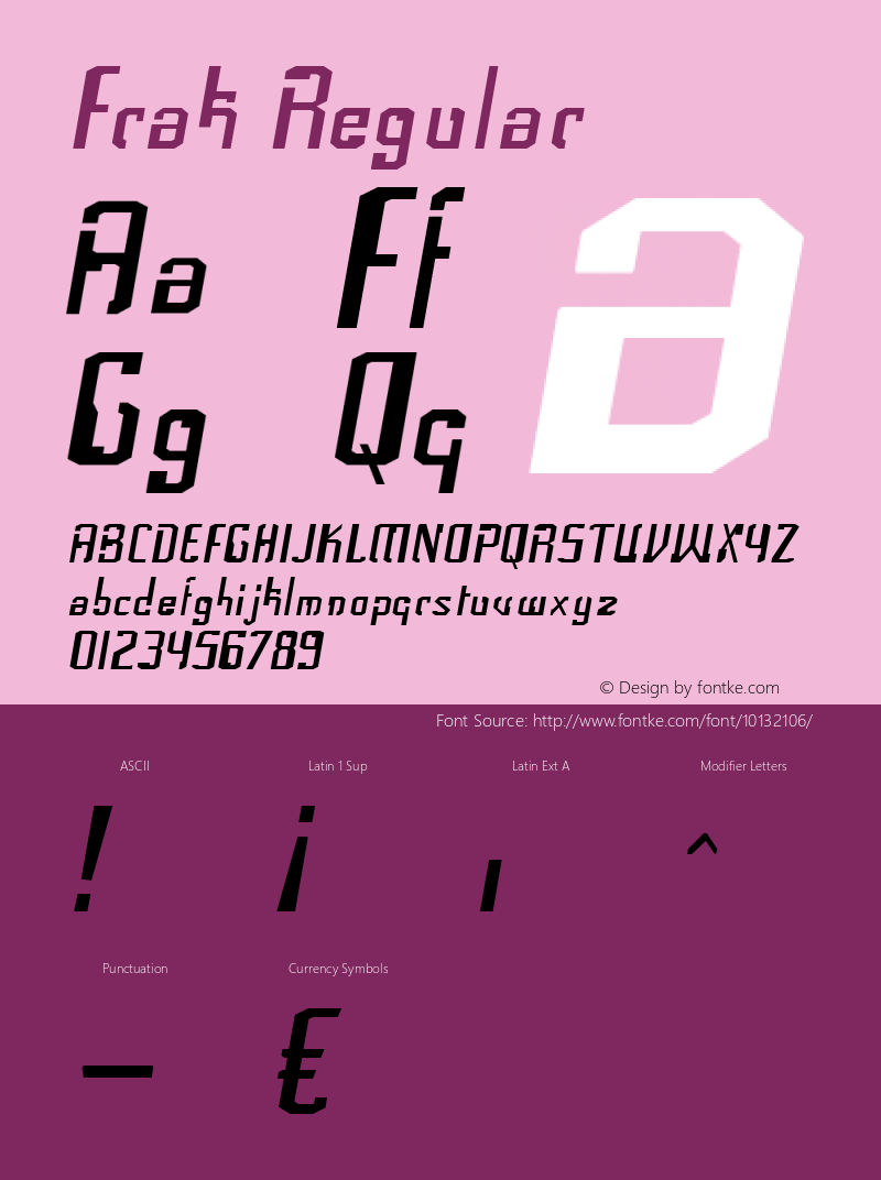 Frak Regular Version 3.000 2004 Font Sample