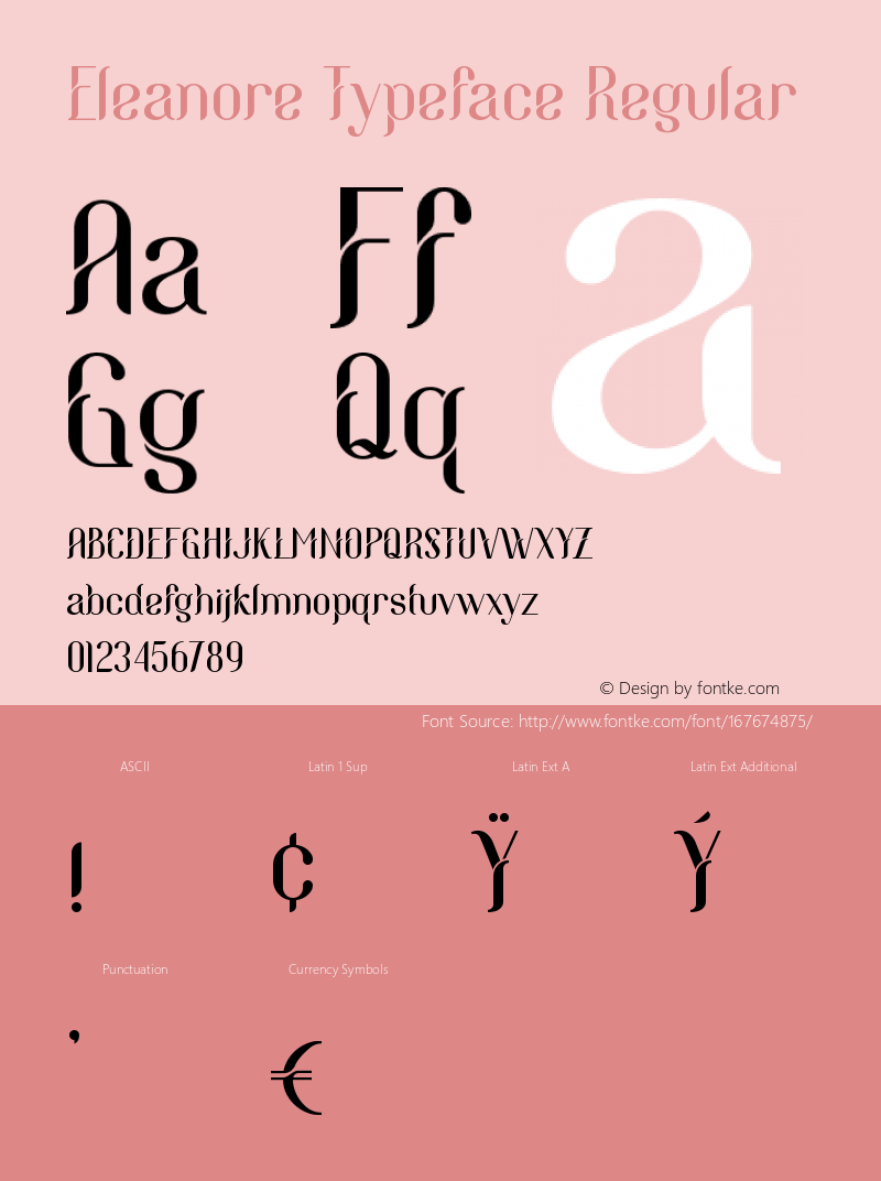 Eleanore Typeface Version 1.007;Fontself Maker 3.5.4图片样张