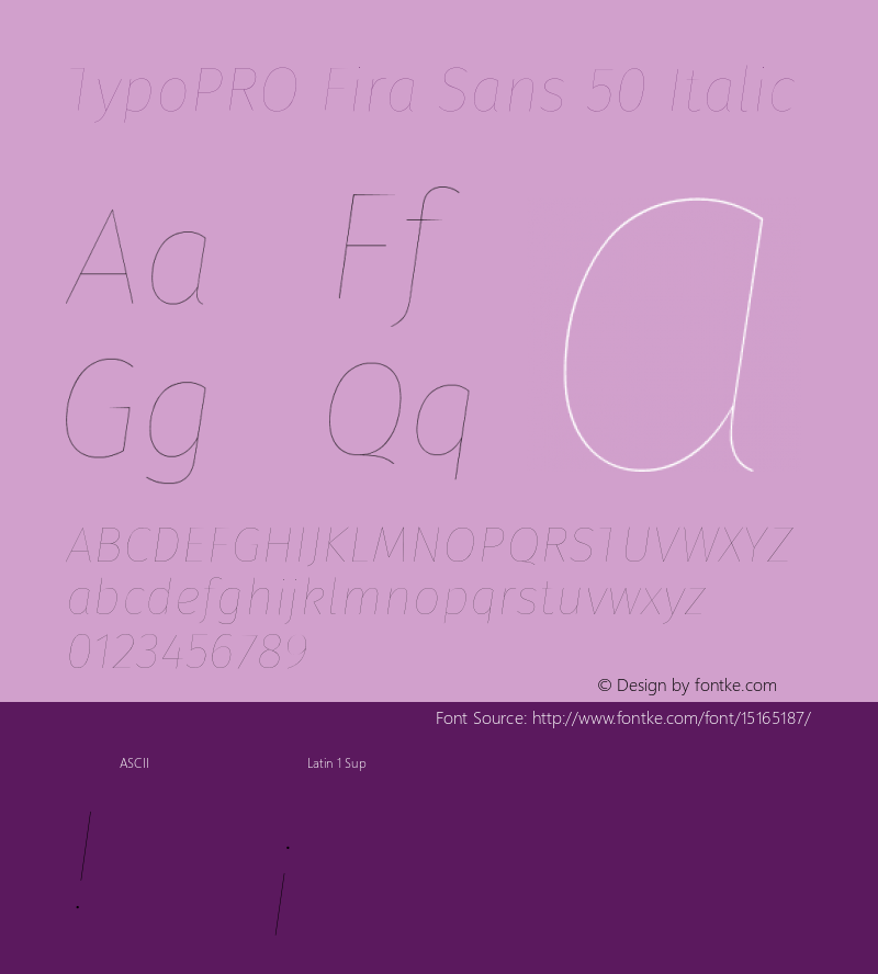 TypoPRO Fira Sans 50 Italic Version 4.100;PS 004.100;hotconv 1.0.70;makeotf.lib2.5.58329 Font Sample