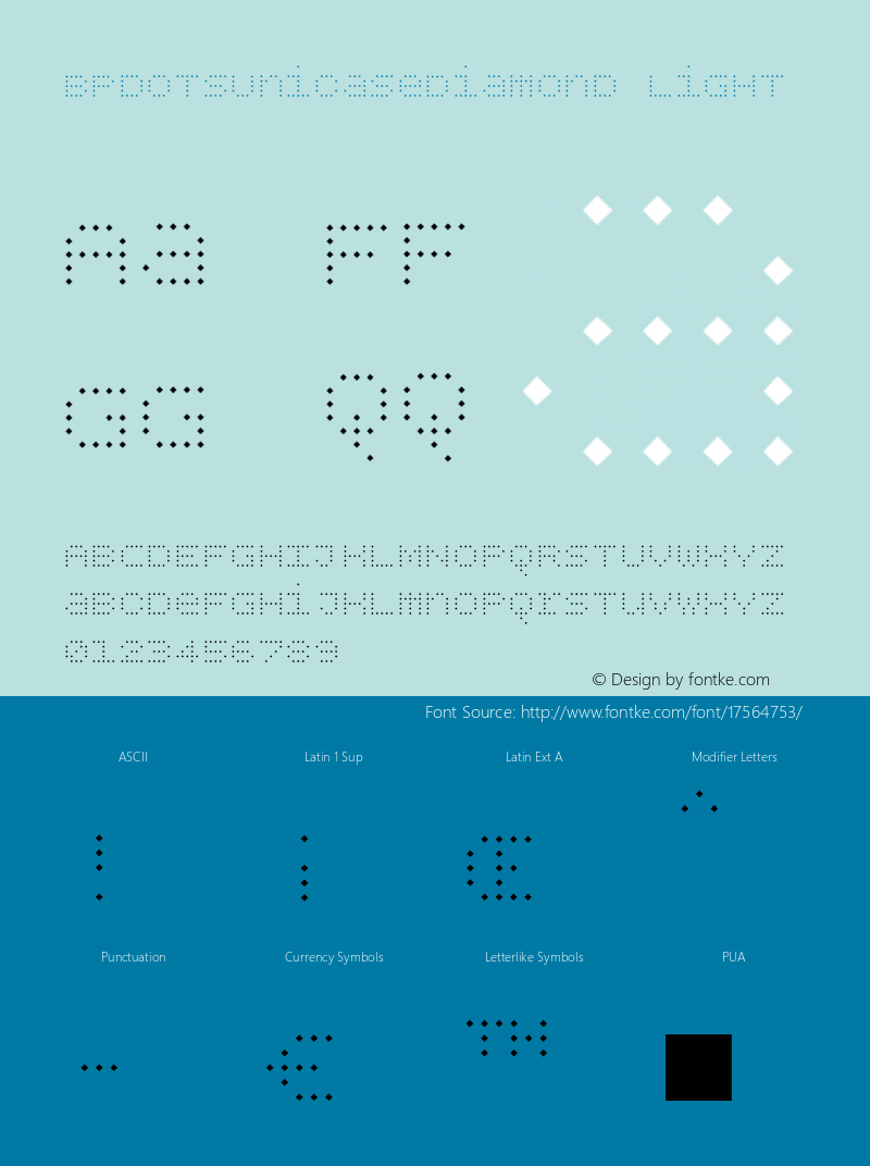 BPdotsUnicaseDiamond Light Version 1.000 Font Sample