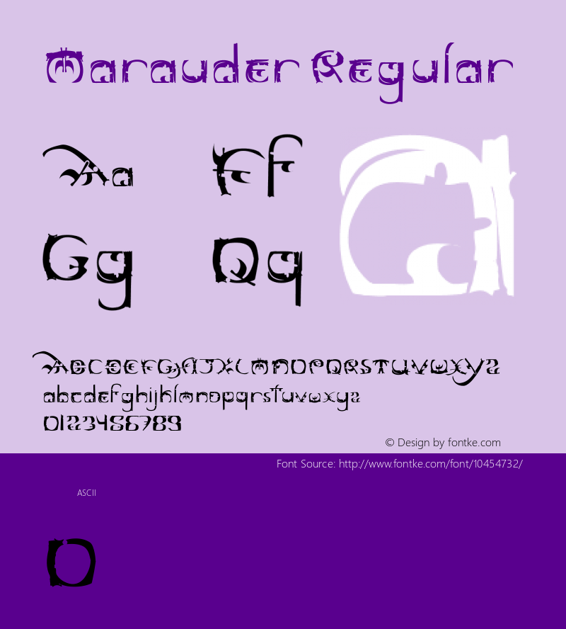 Marauder Regular Unknown Font Sample