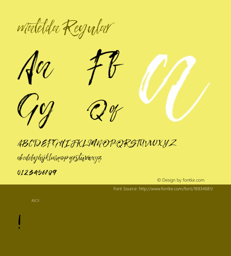 matelda Regular 1.000 Font Sample