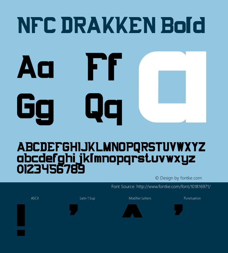 NFCDRAKKEN-Bold Version 1.000 Font Sample