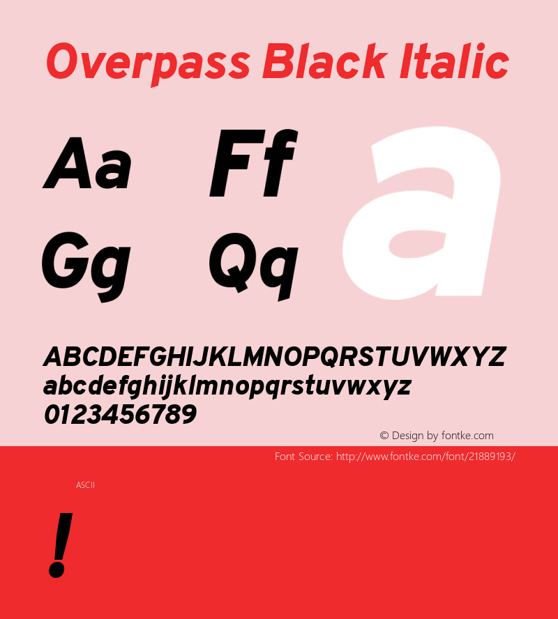 OverpassBlack Version 1.0 Font Sample