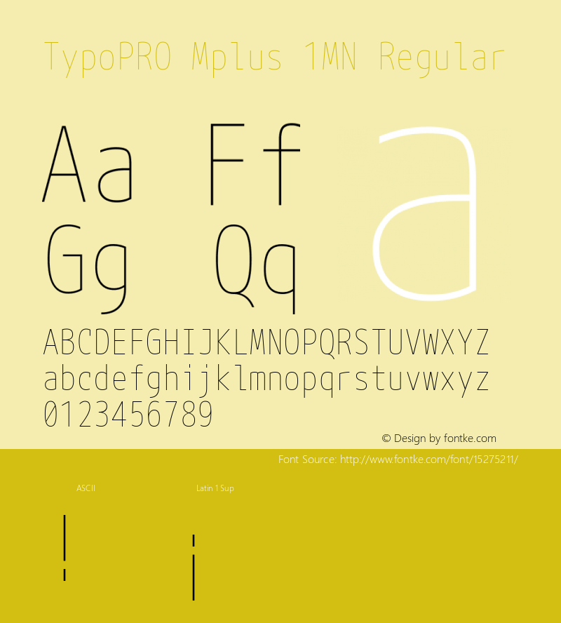 TypoPRO Mplus 1MN Regular Version 1.059 Font Sample