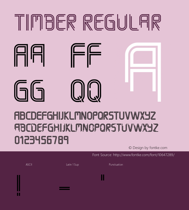 Timber Regular Version 1.00 February 4, 2015, initial release Font Sample