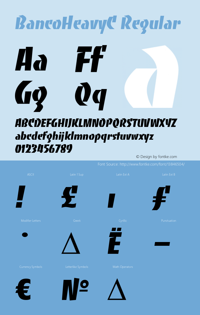 BancoHeavyC Regular OTF 1.0;PS 001.000;Core 116;AOCW 1.0 161 Font Sample