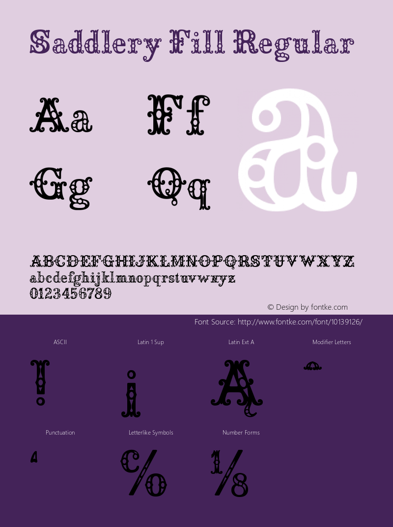 Saddlery Fill Regular 1.003 Font Sample