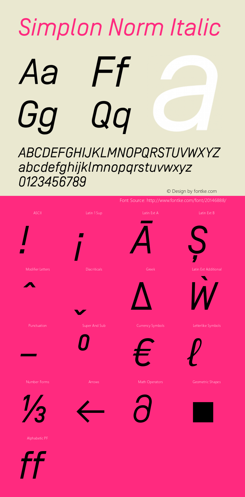 SimplonNorm-Italic 2.003 Font Sample
