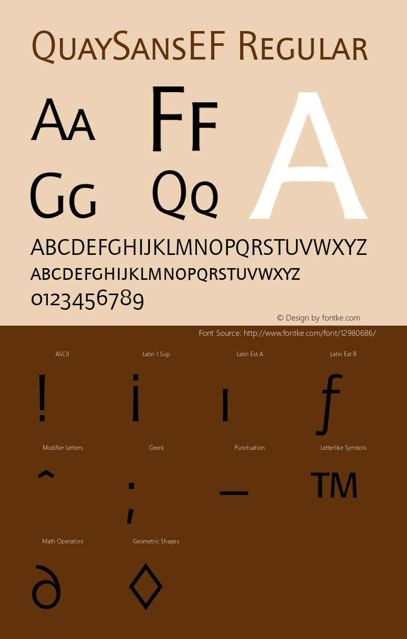 QuaySansEF Regular OTF 1.000;PS 001.000;Core 1.0.29 Font Sample