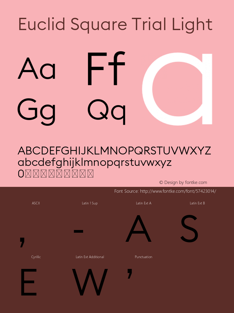 Euclid Square Trial Light Version 3.001 Font Sample