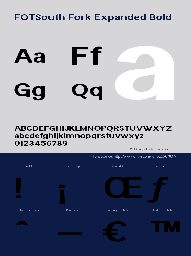 FOTSouthFork-ExpandedBold Version 1.000 Font Sample