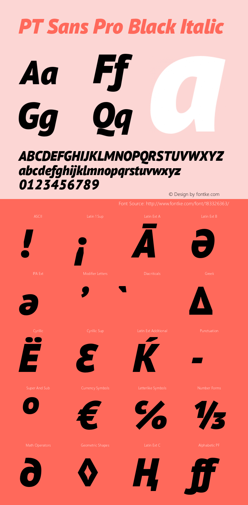 PT Sans Pro Black Italic Version 1.001图片样张