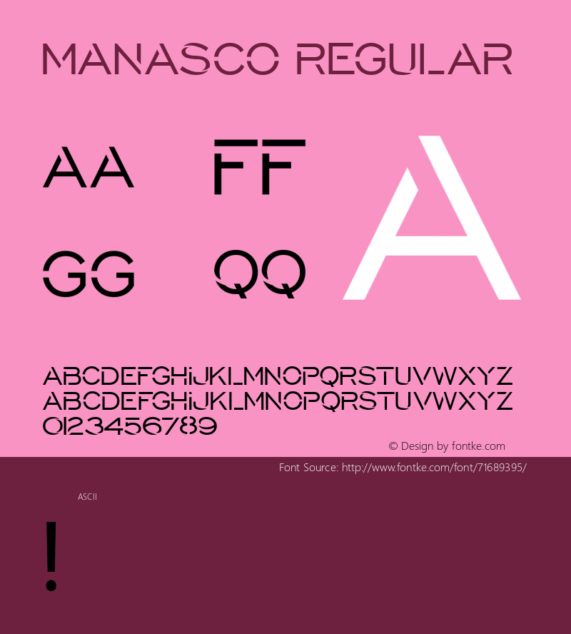 Manasco Version 1.000 Font Sample