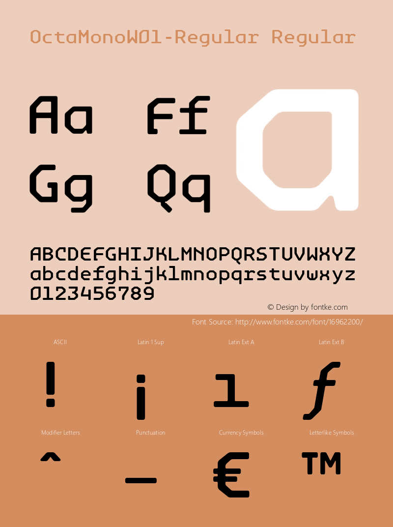 OctaMonoW01-Regular Regular Version 1.0 Font Sample