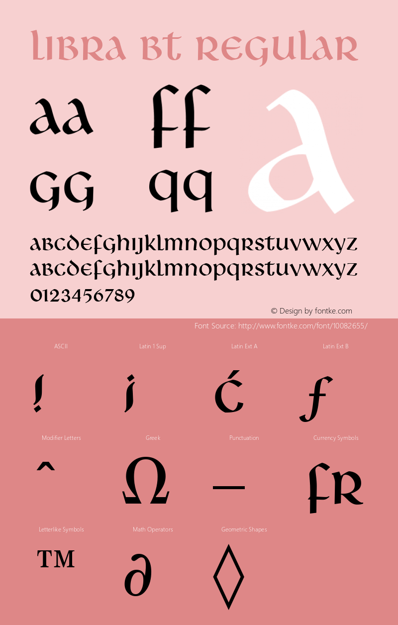 Libra BT Regular mfgpctt-v4.4 Dec 29 1998 Font Sample