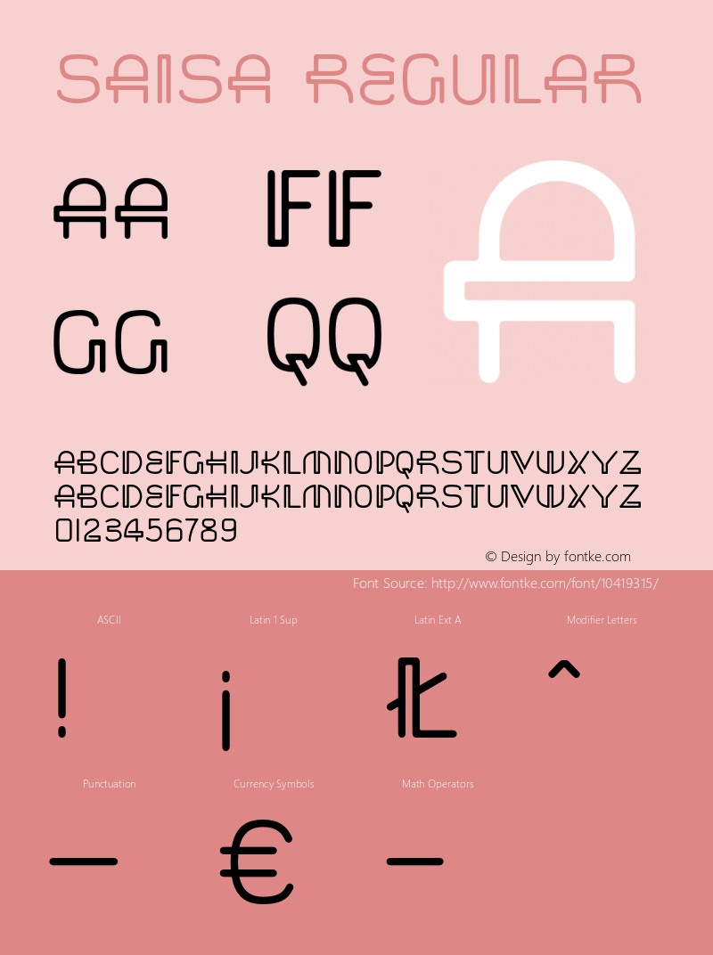 Saisa Regular 1.0 Font Sample