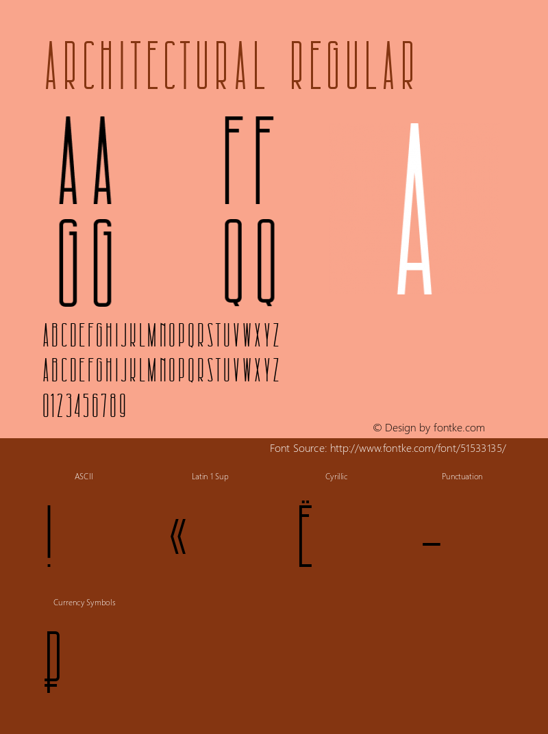 Architectural Regular Version 1.000 Font Sample