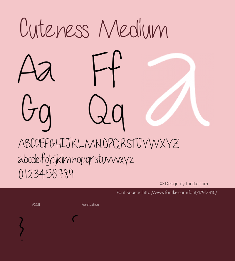 Cuteness Medium Version 001.000 Font Sample