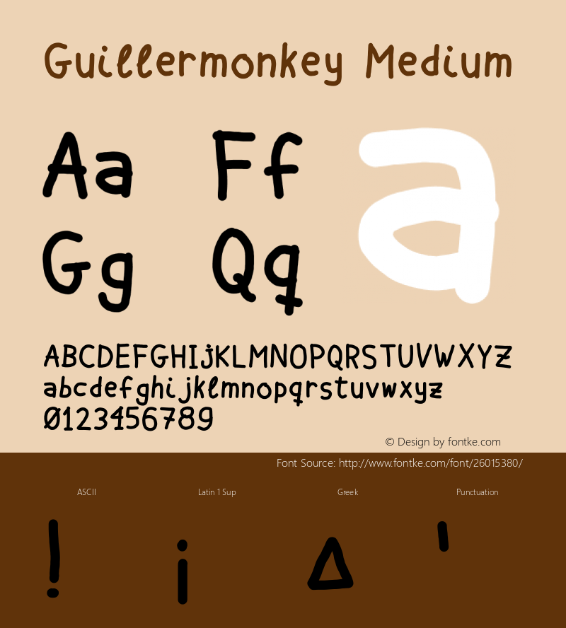 Guillermonkey Version 1.0 Font Sample