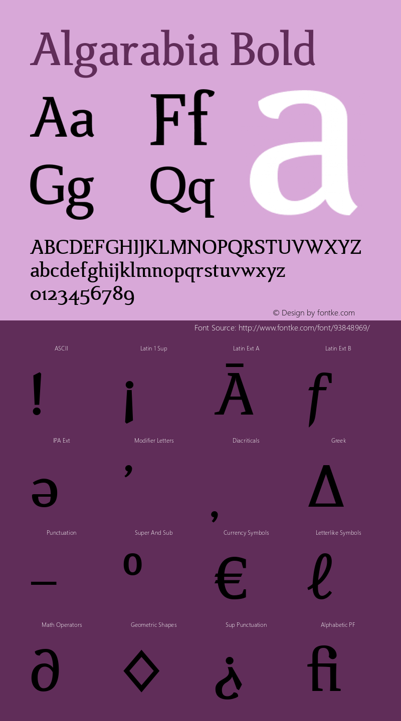 Algarabia Bold 1.003 Font Sample