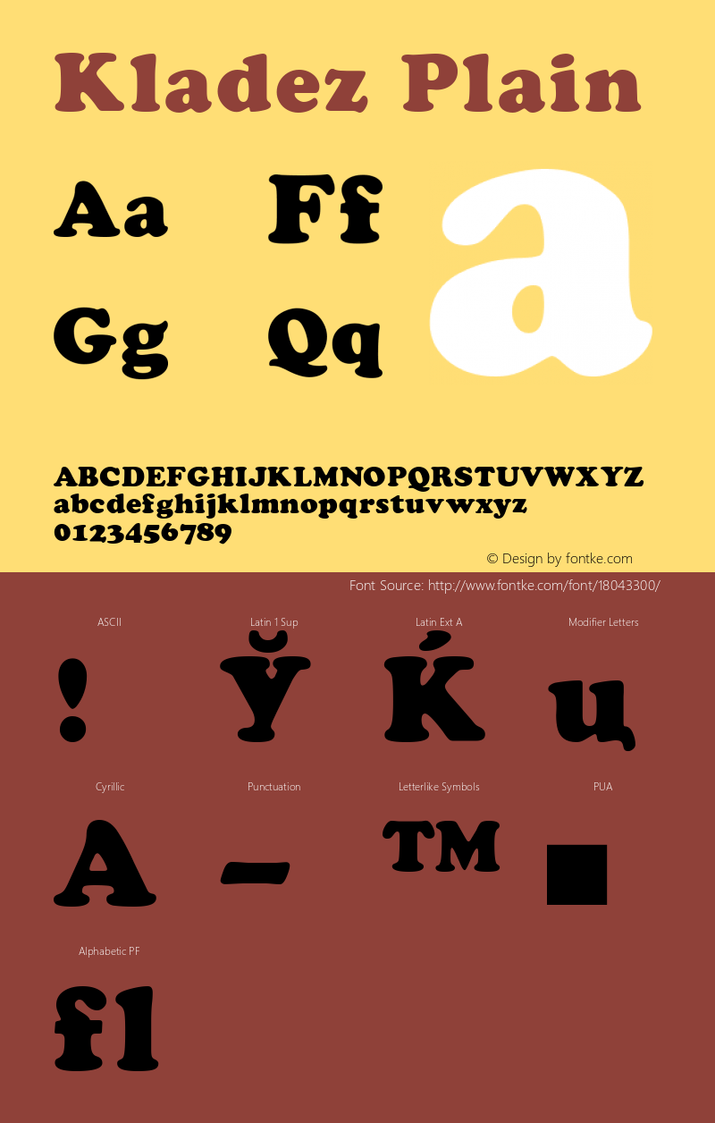 Kladez Plain 001.001 Font Sample